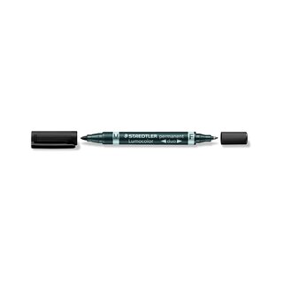 Lumocolor duo permanent Marker mit zwei Spitzen F & M schwarz
