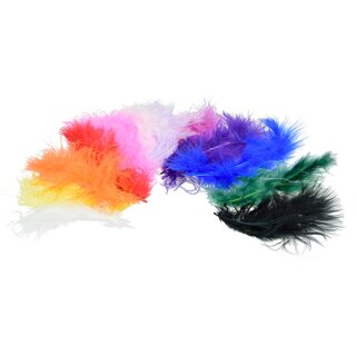Marabufeder, bunt sortiert, , 100 - 120 mm, 2 g ~ 20 Stk.