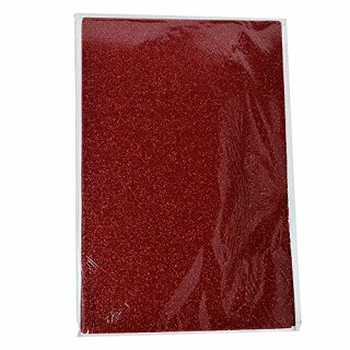 Moosgummiplatte Glitter, rot, , 200 x 300 x 2 mm,