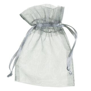 Beutel Organza, silbergrau, , 7,5 x 10 cm,