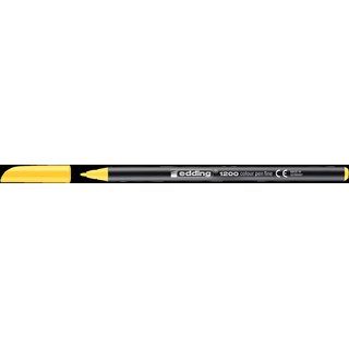 edding 1200 Fasermaler - Farbe: gelb - Filzstift zum Schreiben, Malen und Markieren - Colourpen für Handlettering - Strichbreite: 1 mm (ABVK)
