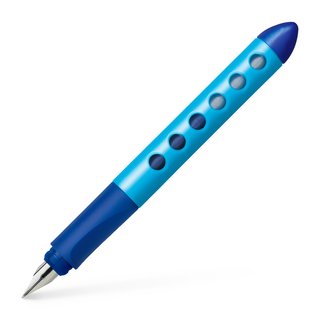 Faber-Castell 149849 - Schulfüller Scribolino, für Linkshänder, Feder L, blau, 1 Stück (ABVK)