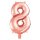 Folienballon, Ziffer "8", roségold und silber