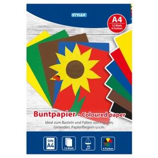 Buntpapierheft A4 12 Blatt