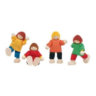 Biegepuppen Kinder, H= 6 cm, Holz, 4 Teile, per Set