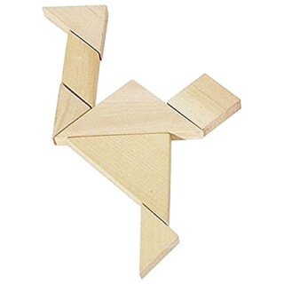 Puzzle, Tangram, 7 x 14 x 1 cm, Holz, 7 Teile, im Baumwollbeutel, per Stück