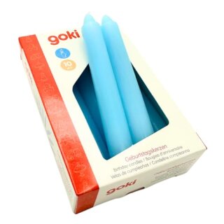 Geburtstagskerzen-Set (für GK 106, GK 108, 55985, 60975), H= 10 cm, Ø=13 mm, hellblau, 10 Geburtstagskerzen