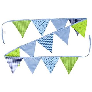 Wimpelkette blau-grün, L= 220 cm, Textil, per Stück