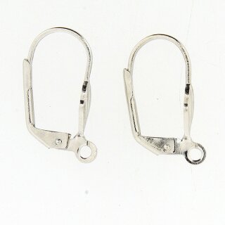 Brisur mit Blatt platin 17,5x9,5 mm 2 St