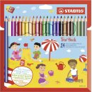 STABILO Trio, dick 24er Etui mit Spitzer