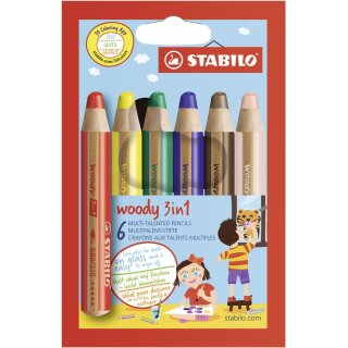 AAO STABILO woody 3in1 Farbstift 6er Etui