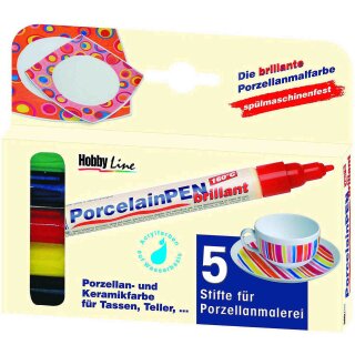 KREUL Glass & Porcelain Pen Classic 5er Set