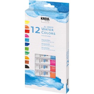 KREUL el Greco Aquarellfarben Set 12 x 12 ml Tuben