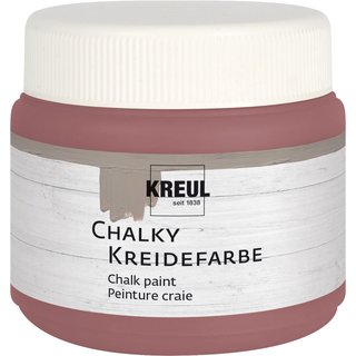Kreul 75314 - Chalky Kreidefarbe, Marsala Rouge in 150 ml Kunststoffdose, sanft - matte Farbe, cremig deckend, schnelltrocknend, für Effekte im Used Look (ABVK)