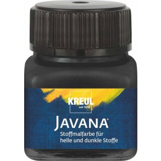 KREUL Javana Stoffmalfarbe für helle und dunkle Stoffe Schwarz 20 ml
