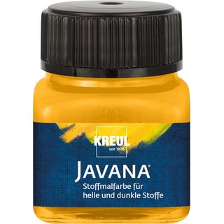 KREUL Javana Stoffmalfarbe für helle und dunkle Stoffe Goldgelb 20 ml