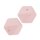 Schnulli-Silikon Perle sechseck 14 mm, rose, Btl. &agrave; 3 St.