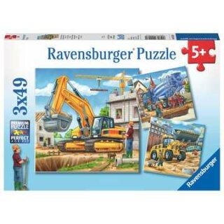 Ravensburger Kinderpuzzle 09226 - Große Baufahrzeuge - 3 x 49 Teile (ABVK)