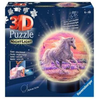 3D Puzzle 72T Pferde am Strand Nachtlicht 