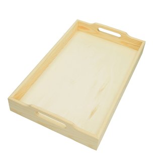 Tablett Holz, roh, , 42 x 26 x 7 cm,