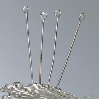 Ösenstift, versilbert, , 50 x 3 x 0,7 mm, 100 Stk.