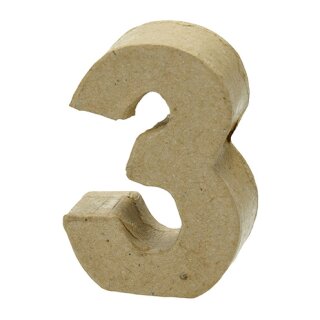 Zahl, , - 3 -, H 5 x B 3,5 x T 2 cm,