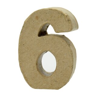 Zahl, , - 6 -, H 5 x B 3,6 x T 2 cm,