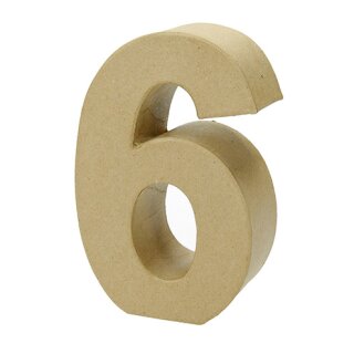 Zahl, , - 6 -, H 17,5 x B 11,2 x T 5,5 cm,