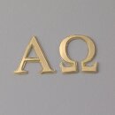 Wachsdekor, gold glänzend, Alpha + Omega, 22 mm, 2 -...