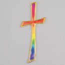 Wachsdekor, regenbogen, Kreuz, 110 x 45 mm, 1 Stk.