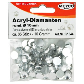 Acryl-Diamanten, Ø 10mm, 10g  (ca. 85 Stück), kristall
