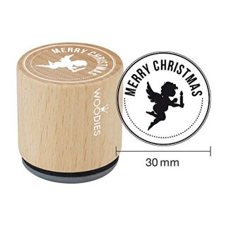 Woodies Stempel, , Merry Christmas 2, ø 30 mm,