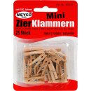 Mini-Zierklammern aus Holz, 25mm, natur, 25 Stück,