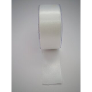 Satinband / Uni / doppelseitig 40 mm weiss