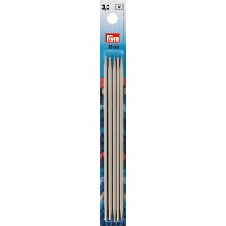 AAO Prym Strumpfstricknadeln ALU 15 cm 3,00 mm grau Strumpfstricknadel, Aluminium, 3 mm (ABVK)