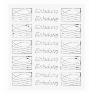 HOBBY-Design Sticker Einladung-Fisch III, silber