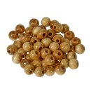 Holzperlen, natur, Bohr ø 2,0 mm, 6 mm, 110 Stk.