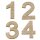 Holzzahlen 1 - 4 ca. 5,3 cm, gold-glitzer