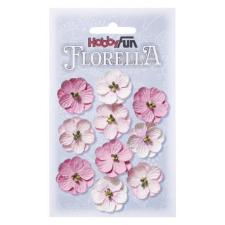 FLORELLA-Blüten aus Maulbeer-Papier, 2,5 cm, rosé, Btl. à 10 St.
