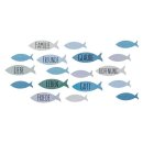 Wachsdekor, blau, Fische / Familie,Freunde…, 80 x...