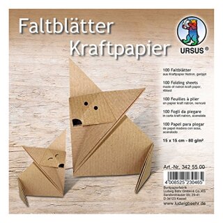 FALTBL."KRAFTPAPIER" 80G.15x15CM, 100BL