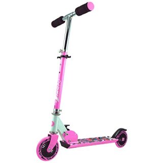 Best Sporting Scooter 125er Rolle, Basic Tretroller für Kinder, klappbar, ABEC-5 Kugellager, Farbe pink/weiß (ABVK)