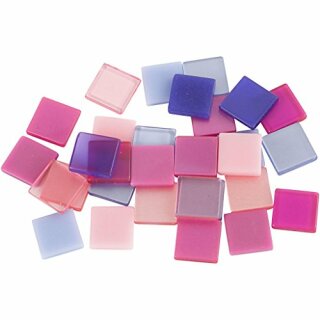 Mini-Mosaik, Größe 10x10 mm, Stärke: 2 mm, Harmonie in Lila-Pink, 25g