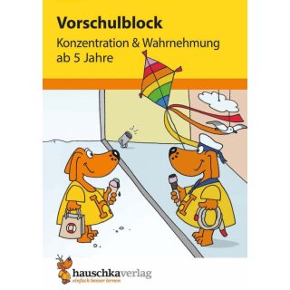 Vorschulblock - Konzentration und Wahrnehmung ab 5 Jahre, A5-Block