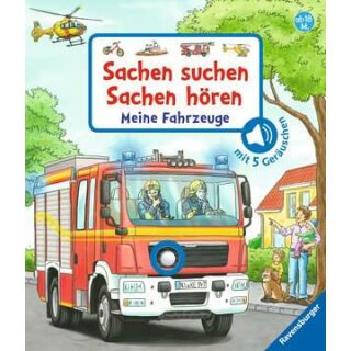 Sachen suchen, Sachen hören: Fahrzeuge, Pappbilderbuch über 10 Euro