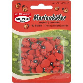 Marienkäfer im Blister / 40 St. sort.