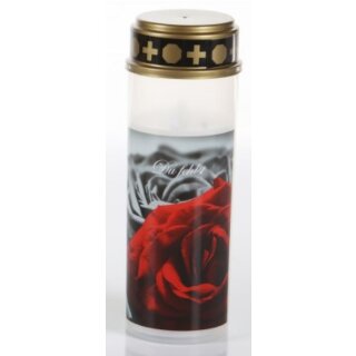 große LED Grabkerze, Rose, Du fehlst