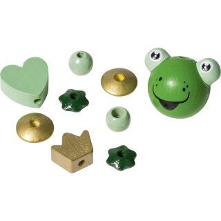 Holzperlen Mix Frosch 9St