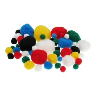 Pom Pom, 25mm, 25 Stck.p.SB-Btl. -schwarz-,