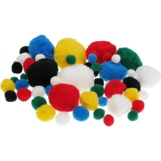 Pom Pom, 30mm, 15 Stck.p.SB-Btl. -schwarz-,